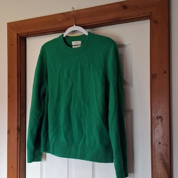 NEW COS Cashmere Sweater Jumper Bright Green Size L! VERY RARE COLOR!!! - Picture 6 of 13